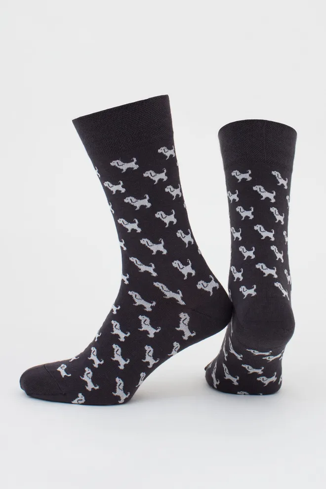 Чоловічі шкарпетки набір з 2 пар (собачки та кісточки) MS3 FASHION SET 3 (пак х2) Giulia (iron/light grey melange), сірий/світло-сірий