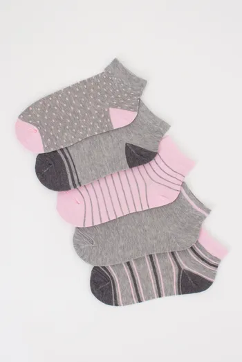 Женские носки набор из 5 пар WS2 SET 6 (pearl/light grey melange/dark grey melange), розовый/серый