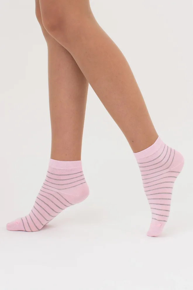 Женские носки набор из 5 пар WS2 SET 6 (pearl/light grey melange/dark grey melange), розовый/серый