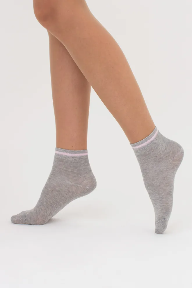 Женские носки набор из 5 пар WS2 SET 6 (pearl/light grey melange/dark grey melange), розовый/серый