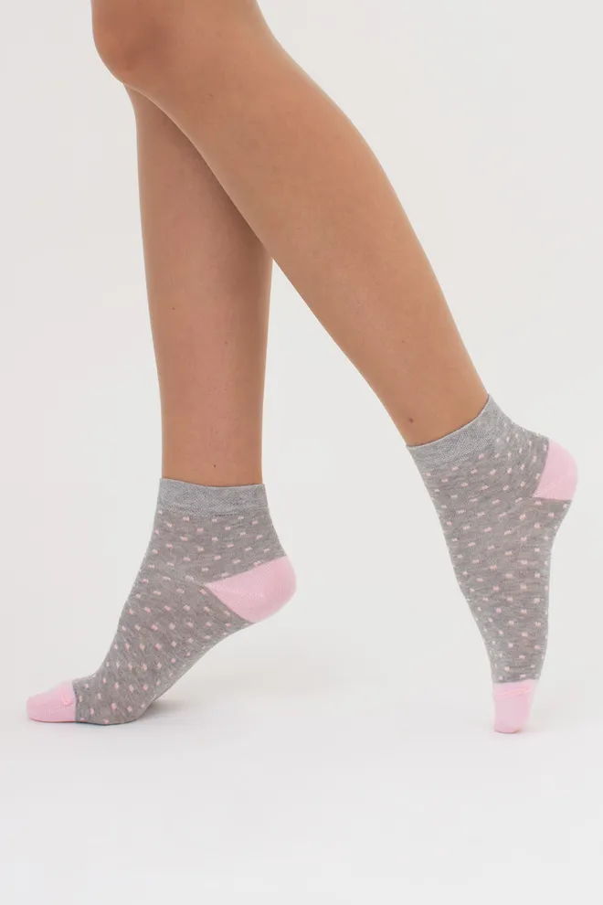 Женские носки набор из 5 пар WS2 SET 6 (pearl/light grey melange/dark grey melange), розовый/серый