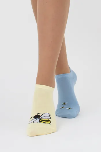 Женские носки набор из 2 пар WS1 FASHION SET 2401 Giulia (blue/yellow), голубой/желтый