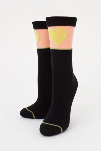 Детские гольфы с сердечком на прозрачной вставке KG1 CRISTAL 007 Giulia (nero/lime), черный/желтый Детские гольфы с сердечком на прозрачной вставке KG1 CRISTAL 007 Giulia (nero/lime), черный/желтый