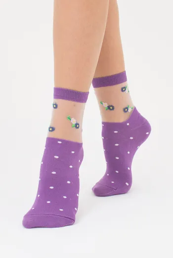 Носки женские с прозрачной нитью WSM-015 Giulia (lavander), фиолетовый Носки женские с прозрачной нитью WSM-015 Giulia (lavander), фиолетовый