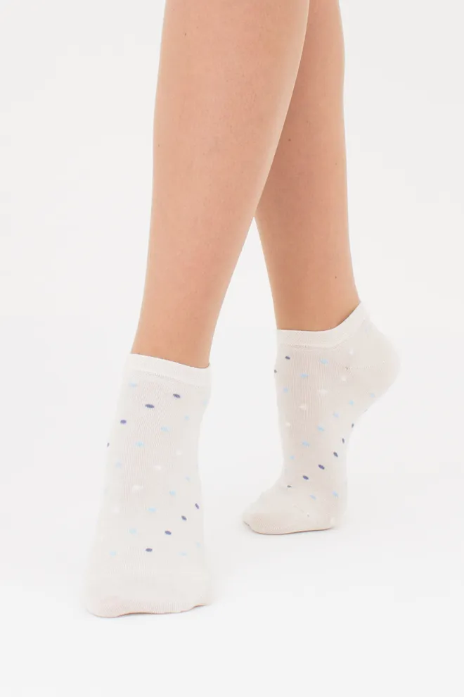 Носки женские 2 пары (горошек и цветочный узор) WS1 FASHION SET 2407 (пак х2) Giulia (baby blue), голубой