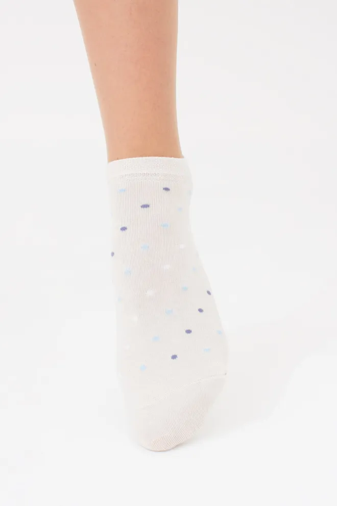 Носки женские 2 пары (горошек и цветочный узор) WS1 FASHION SET 2407 (пак х2) Giulia (baby blue), голубой