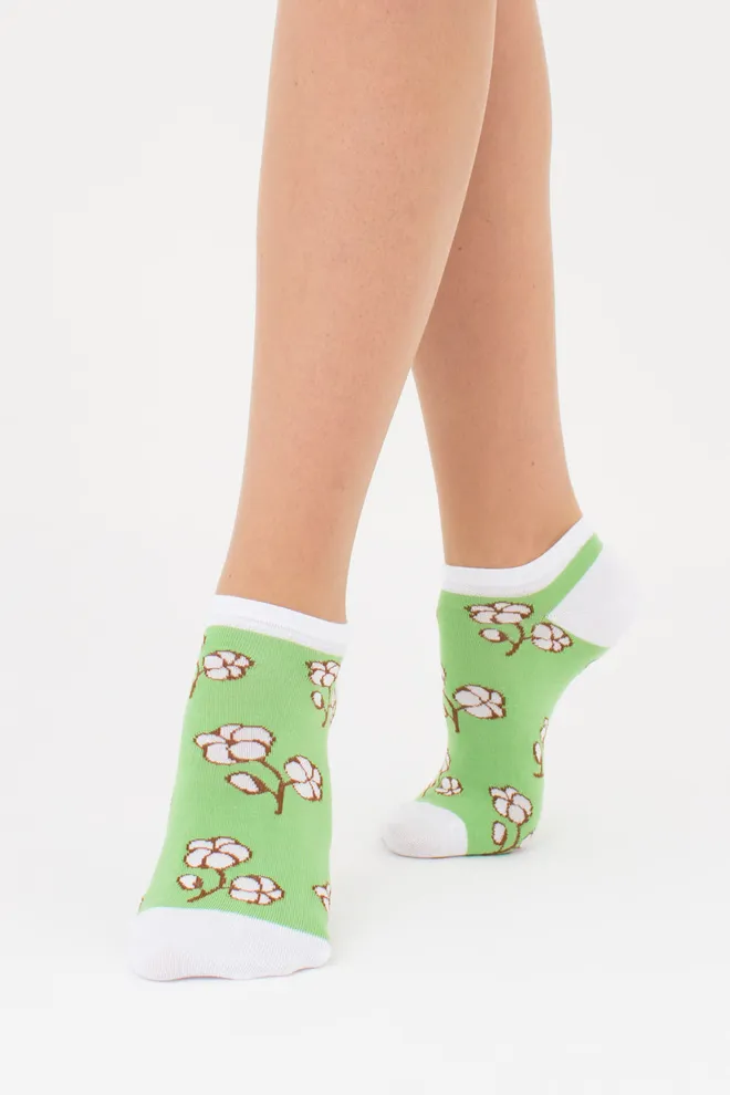 Набор из 2-х пар женских носков с веточкой хлопка WS1 FASHION SET 2403 (пак х2) Giulia (green), зеленый