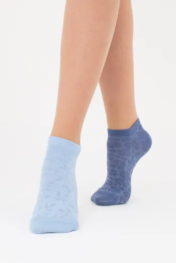 Носки женские с цветочным узором 2 пары WS1 FASHION SET 2406 (пак х2) Giulia (jeans), синий Носки женские с цветочным узором 2 пары WS1 FASHION SET 2406 (пак х2) Giulia (jeans), синий