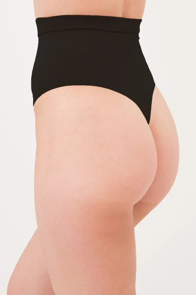 Женские бесшовные трусы стринги моделирующие STRING HIGH WAIST MODELLING Giulia (black), черный