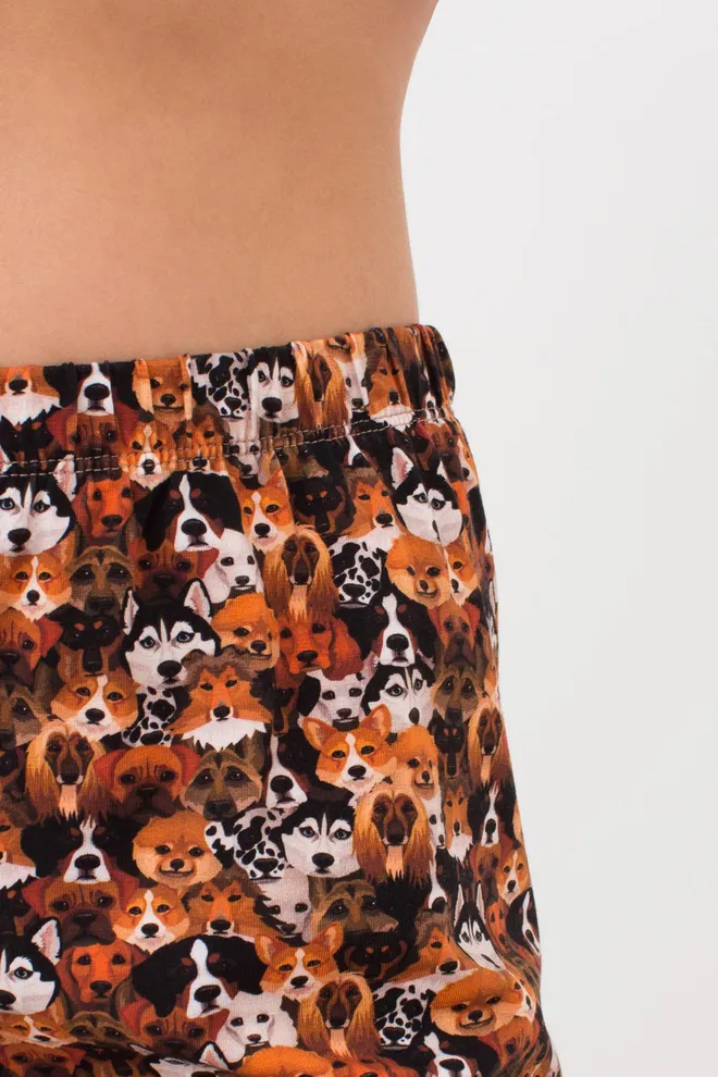 Женская пижама со штанами и кофтой с круглыми краями FUNKY DOGS 5340/010 Giulia (creamy beige/dog), бежевый