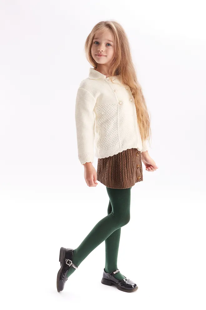 Детские хлопковые колготки Enjoy cotton 180 den Giulia (deep green)