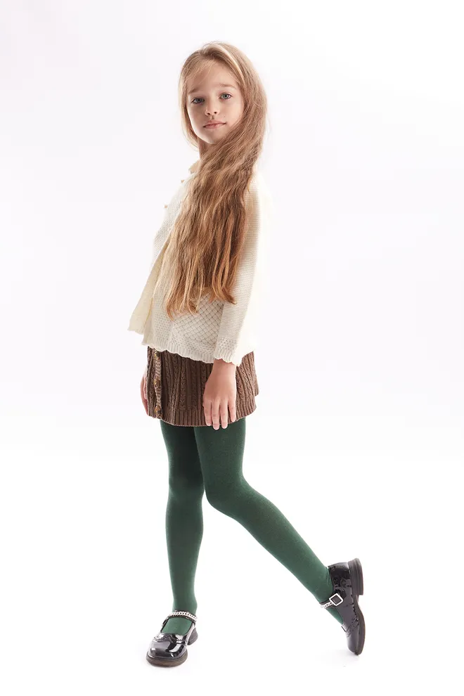 Детские хлопковые колготки Enjoy cotton 180 den Giulia (deep green)