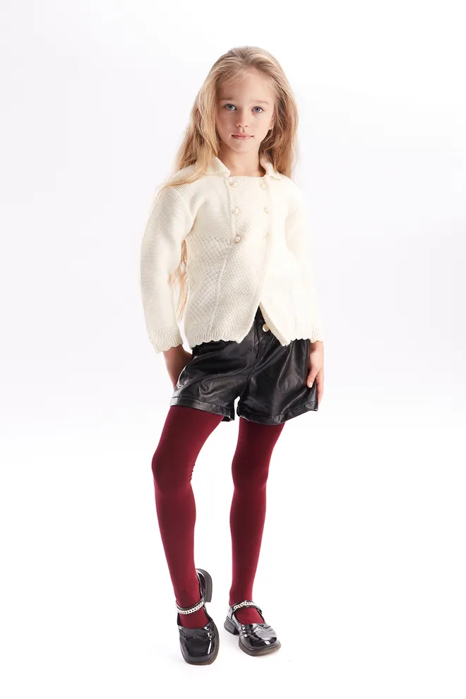 Детские хлопковые колготки Enjoy cotton 180 den Giulia (marsala)
