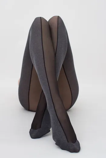 Колготки с геометрическим рисунком Miracle 40 den model 1 Giulia (dark grey melange), серый