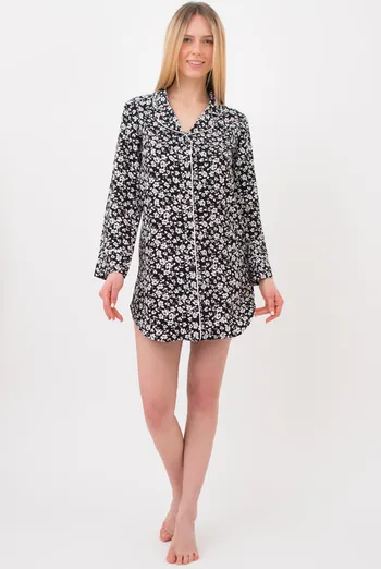 Хлопковое платье-рубашка с узором WILDFLOWERS 8804/040 Giulia (black), черный Хлопковое платье-рубашка с узором WILDFLOWERS 8804/040 Giulia (black), черный