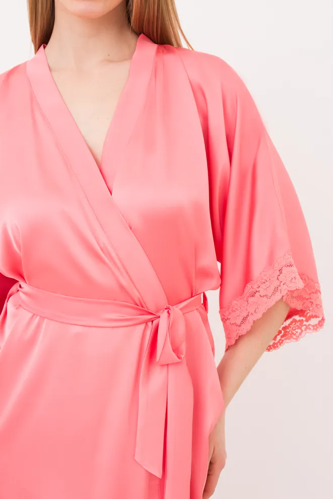 Халат женский на запа́х Helena 7214/051 Giulia (coral), розовый