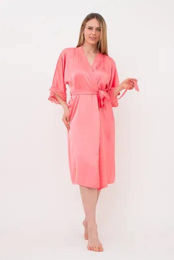 Халат женский на запа́х Helena 7214/051 Giulia (coral), розовый Халат женский на запа́х Helena 7214/051 Giulia (coral), розовый