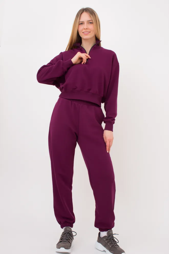 Свитшот на молнии из трехнитки STREET STYLE 4416/160 (magenta purple), фиолетовый