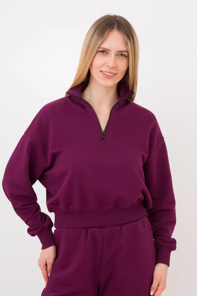 Свитшот на молнии из трехнитки STREET STYLE 4416/160 (magenta purple), фиолетовый
