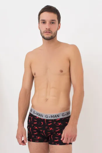 Мужские трусы боксеры G-man print 20401/60 Giulia (black/peppers), черный Мужские трусы боксеры G-man print 20401/60 Giulia (black/peppers), черный