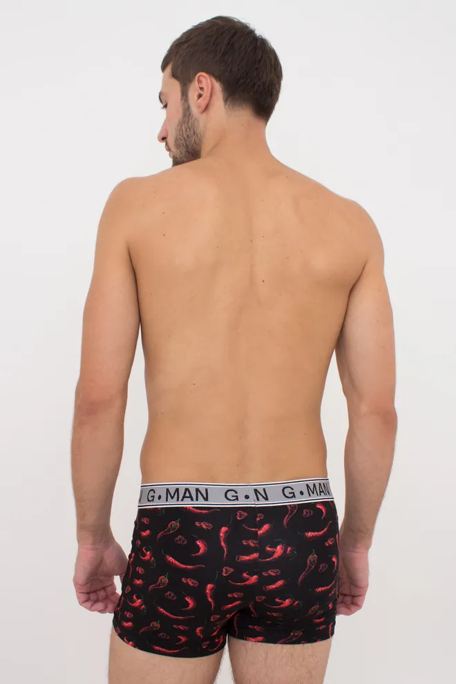 Мужские трусы боксеры G-man print 20401/60 Giulia (black/peppers), черный