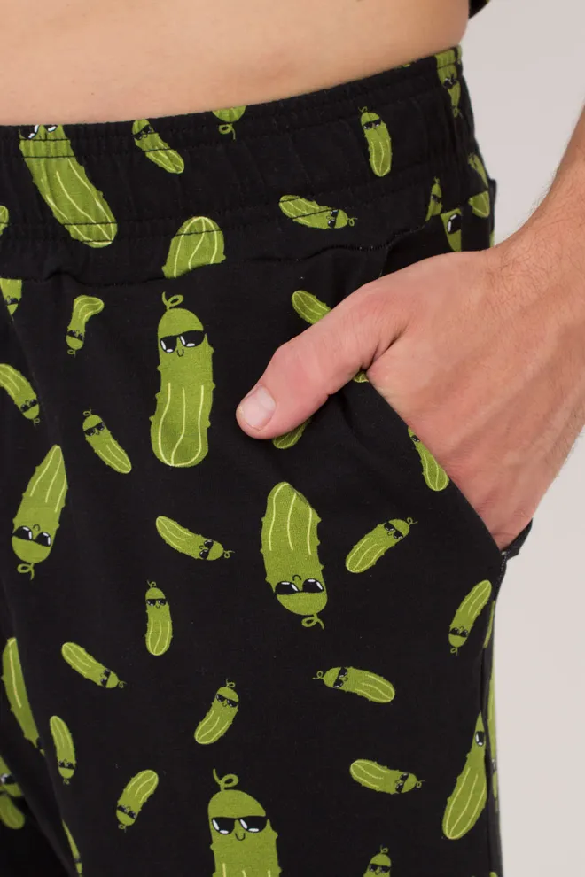 Мужские шорты с принтом огурцы COUNTRY PRINT 9002/010 Giulia (black/cucumbers), черный