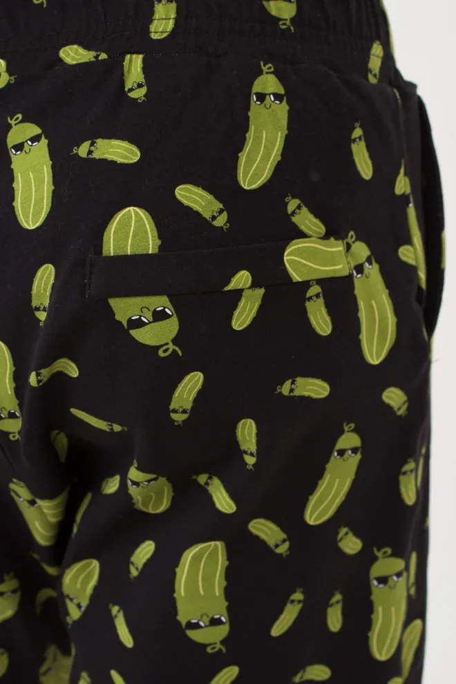 Мужские шорты с принтом огурцы COUNTRY PRINT 9002/010 Giulia (black/cucumbers), черный