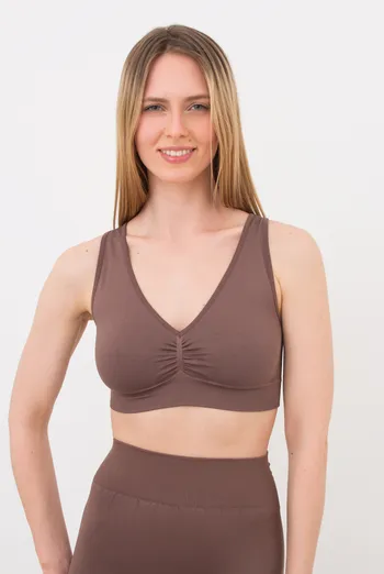 Жіночій безшовний топ з push-up TOP SHAPE Giulia (deep taupe), коричневий Жіночій безшовний топ з push-up TOP SHAPE Giulia (deep taupe), коричневий