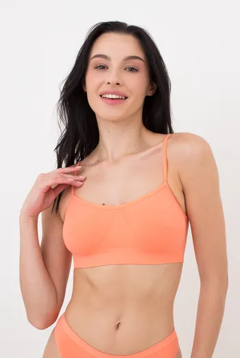 Женский бесшовный топ на тонких бретелях Cami top Giulia (desert flowers), оранжевый Женский бесшовный топ на тонких бретелях Cami top Giulia (desert flowers), оранжевый