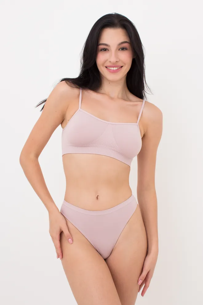 Женский бесшовный топ на тонких бретелях Cami top Giulia (burnished lilac), розовый