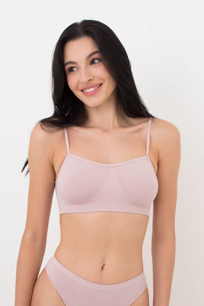 Женский бесшовный топ на тонких бретелях Cami top Giulia (burnished lilac), розовый