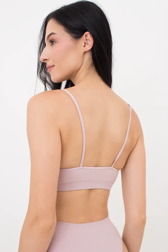 Бесшовный топ в рубчик на тонких бретелях CAMI TOP RIB Giulia (burnished lilac), розовый