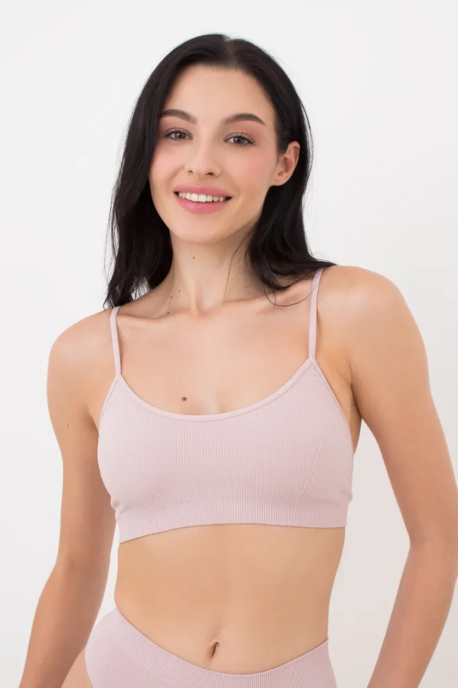 Бесшовный топ в рубчик на тонких бретелях CAMI TOP RIB Giulia (burnished lilac), розовый