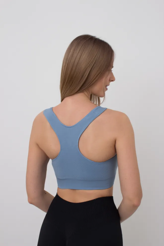 Спортивний безшовний топ Top energy Giulia (faded denim), блакитний