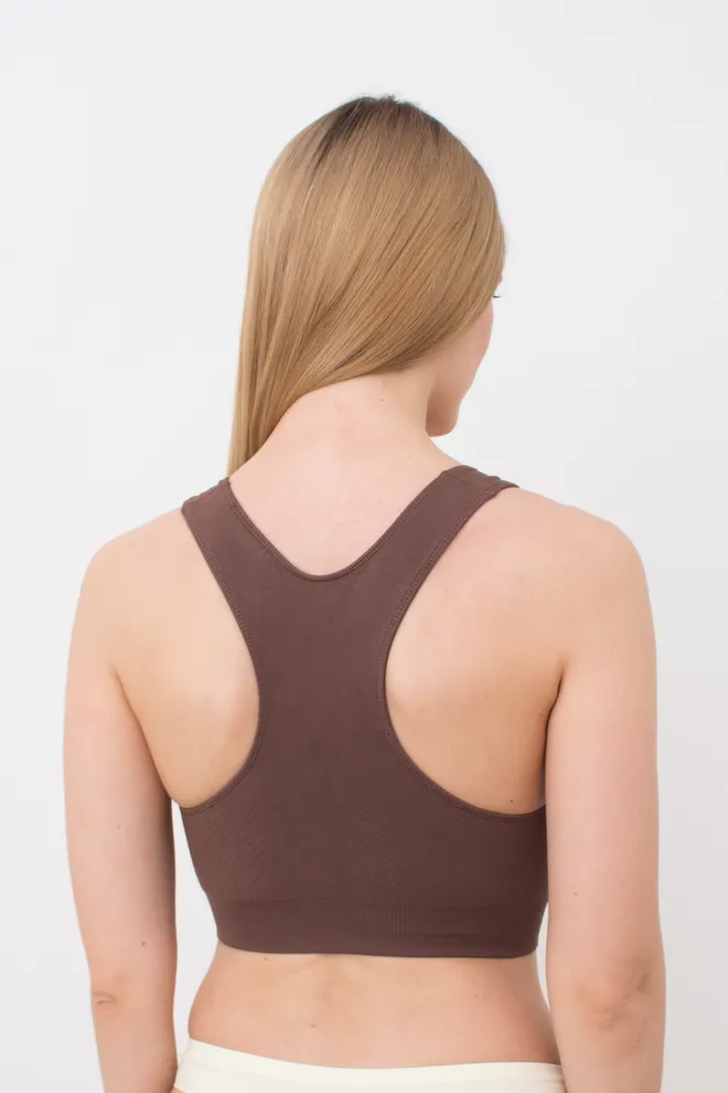 Спортивний безшовний топ Top energy Giulia (deep taupe), коричневий