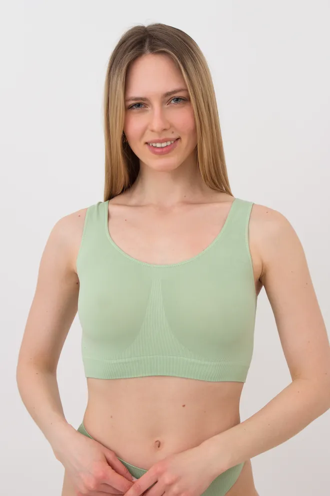 Бесшовный топ на широких бретелях Tank top Giulia (kohlrabi), зеленый