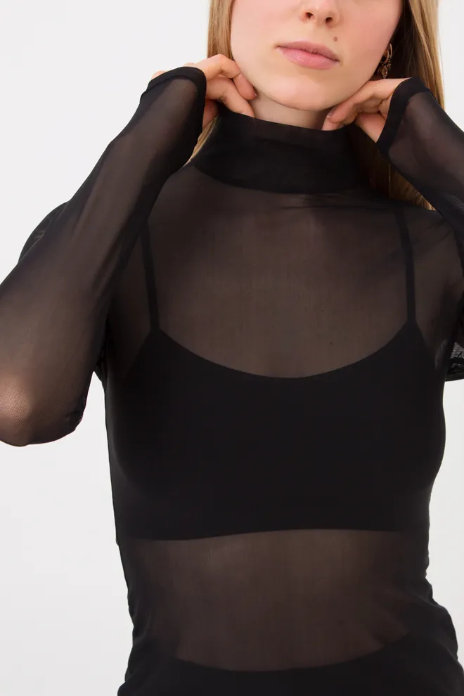 Водолазка в сетку TATOO 4901/07 Giulia (black), черный