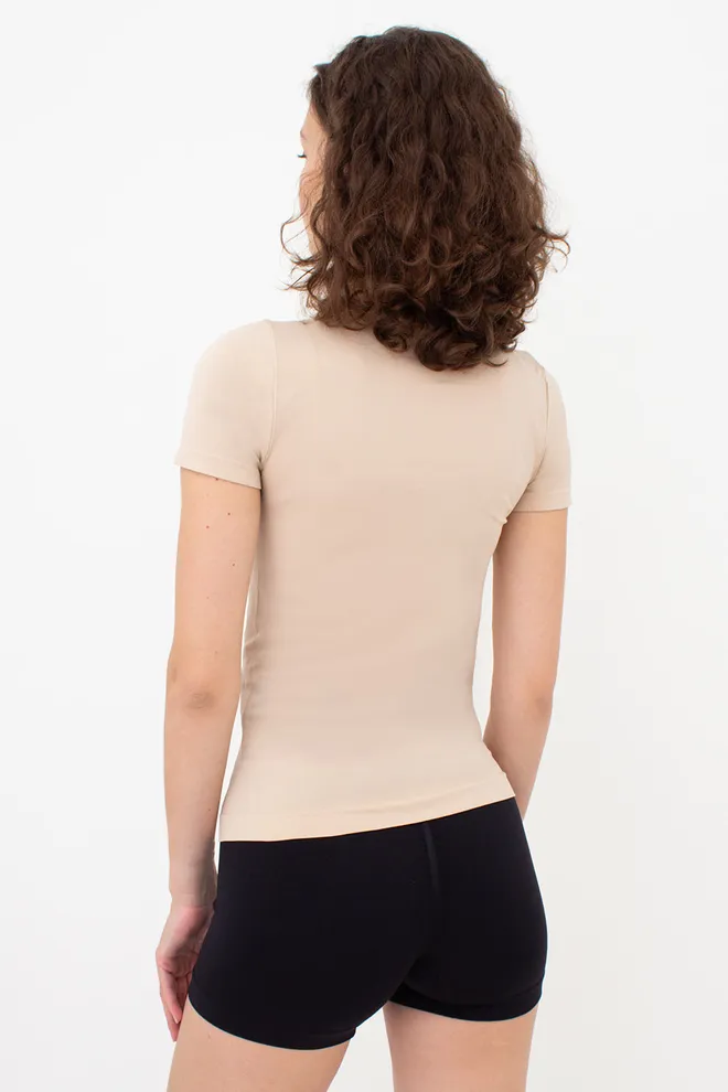 Бесшовная футболка T-SHIRT Giulia (light nude), бежевый