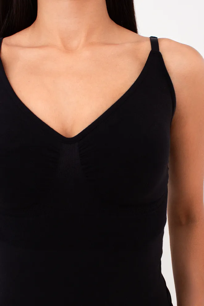 Бесшовная майка с легким моделирующим эффектом CAMI SHAPEWEAR Giulia (black), черный
