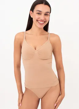 Бесшовная майка с легким моделирующим эффектом CAMI SHAPEWEAR Giulia (nude), бежевый