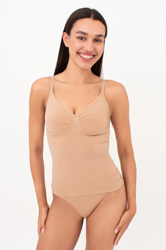Бесшовная майка с легким моделирующим эффектом CAMI SHAPEWEAR Giulia (nude), бежевый