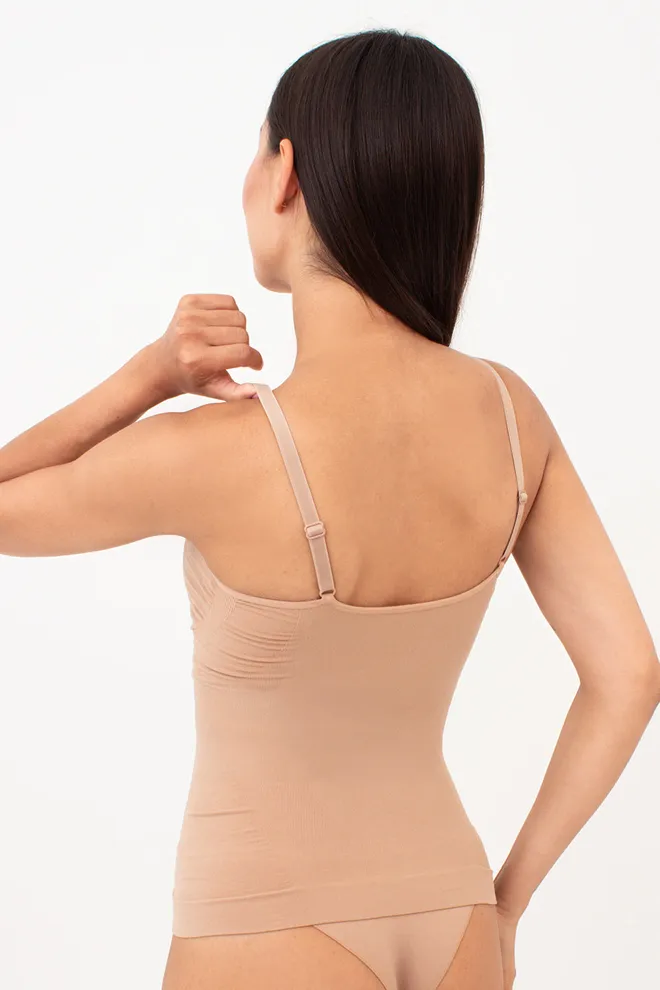 Бесшовная майка с легким моделирующим эффектом CAMI SHAPEWEAR Giulia (nude), бежевый