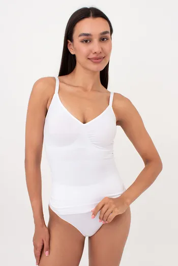 Бесшовная майка с легким моделирующим эффектом CAMI SHAPEWEAR Giulia (white), белый