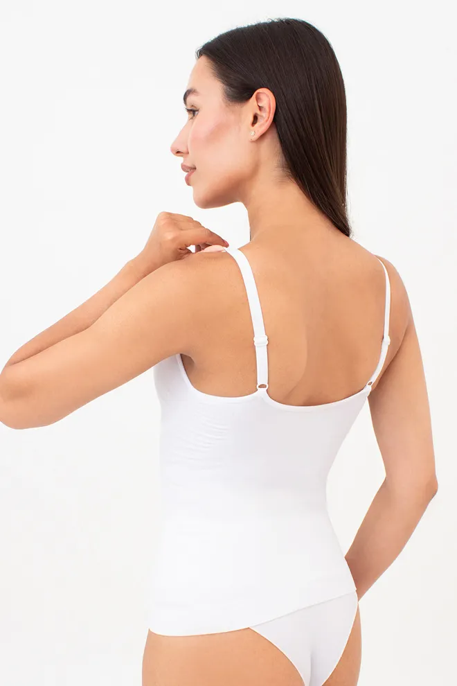 Бесшовная майка с легким моделирующим эффектом CAMI SHAPEWEAR Giulia (white), белый