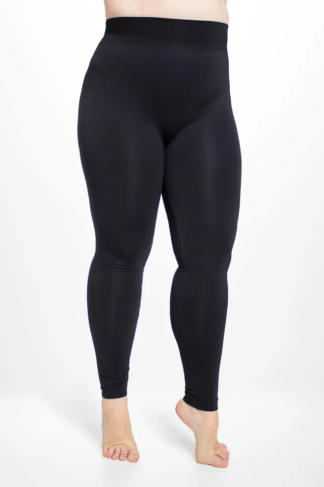 Безшовні легінси великого розміру POSITIVE LEGGINGS Giulia (black), чорний