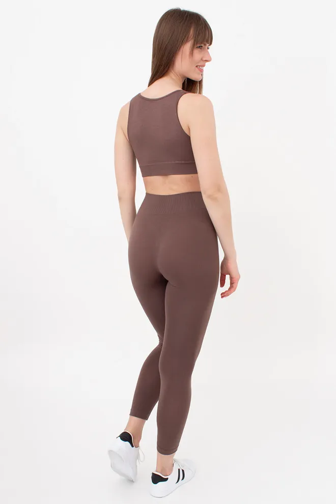 Бесшовные леггинсы из микрофибры LEGGINGS Giulia (deep taupe), коричневый