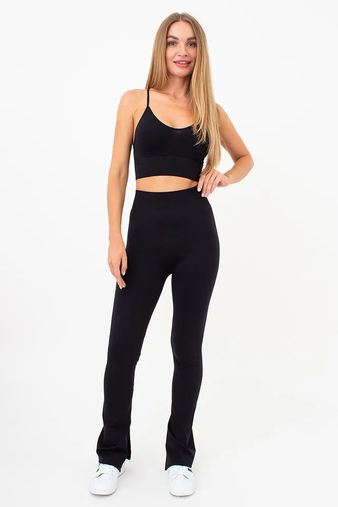Бесшовные леггинсы с разрезами SLITS LEGGINGS Giulia (black), черный