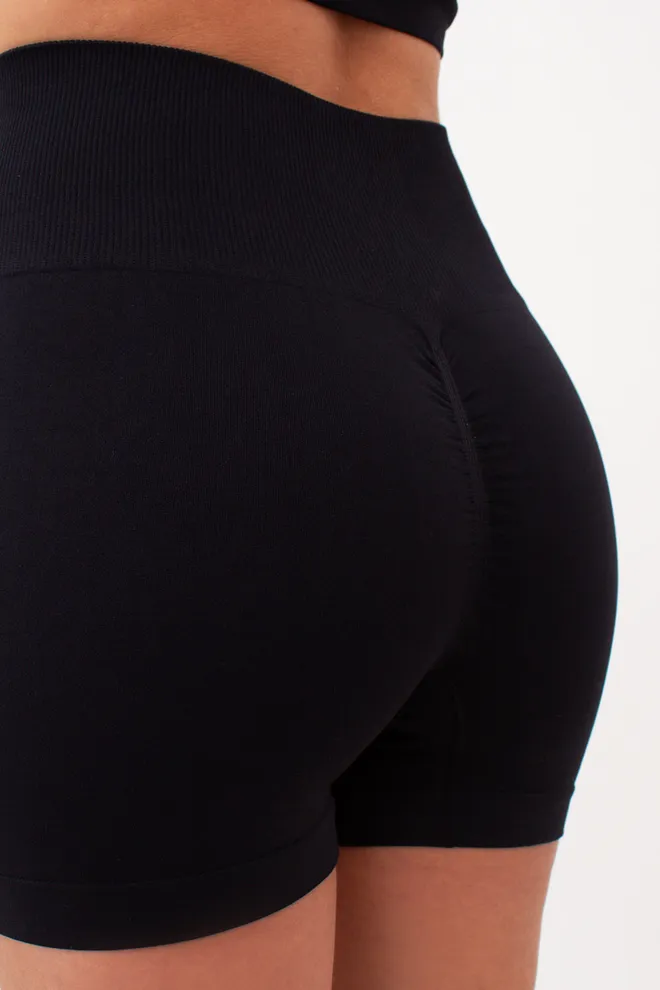 Безшовні шорти з ефектом пуш-ап SHORTS SHAPE Giulia (black), чорний