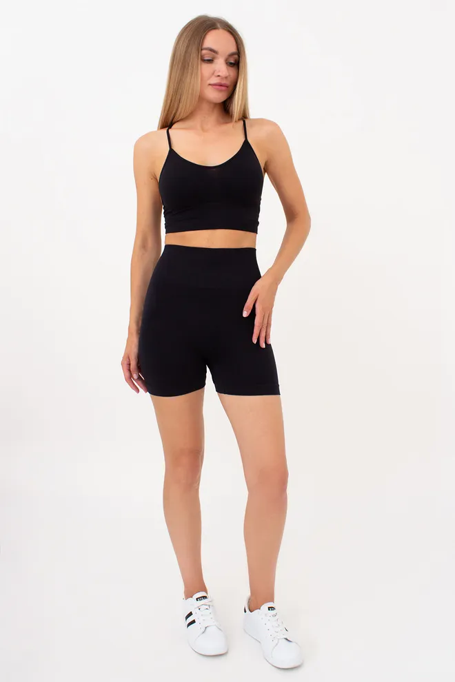 Безшовні шорти з ефектом пуш-ап SHORTS SHAPE Giulia (black), чорний