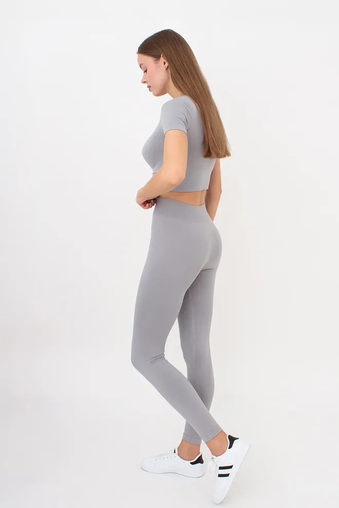 Бесшовные спортивные леггинсы из микрофибры LEGGINGS 02 Giulia (griffin), серый